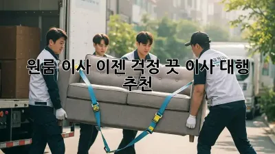 원룸 이사, 이젠 걱정 끗! 이사 대행 추천