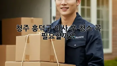 청주 흥덕구 이사 후 청소, 꼭 필요할까요?